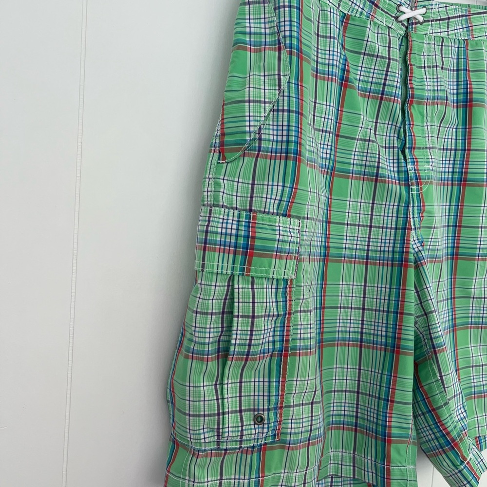 Ralph Lauren Polo Green Plaid Swim Trunks Swim Wear Size 36 - Picture 2 of 15